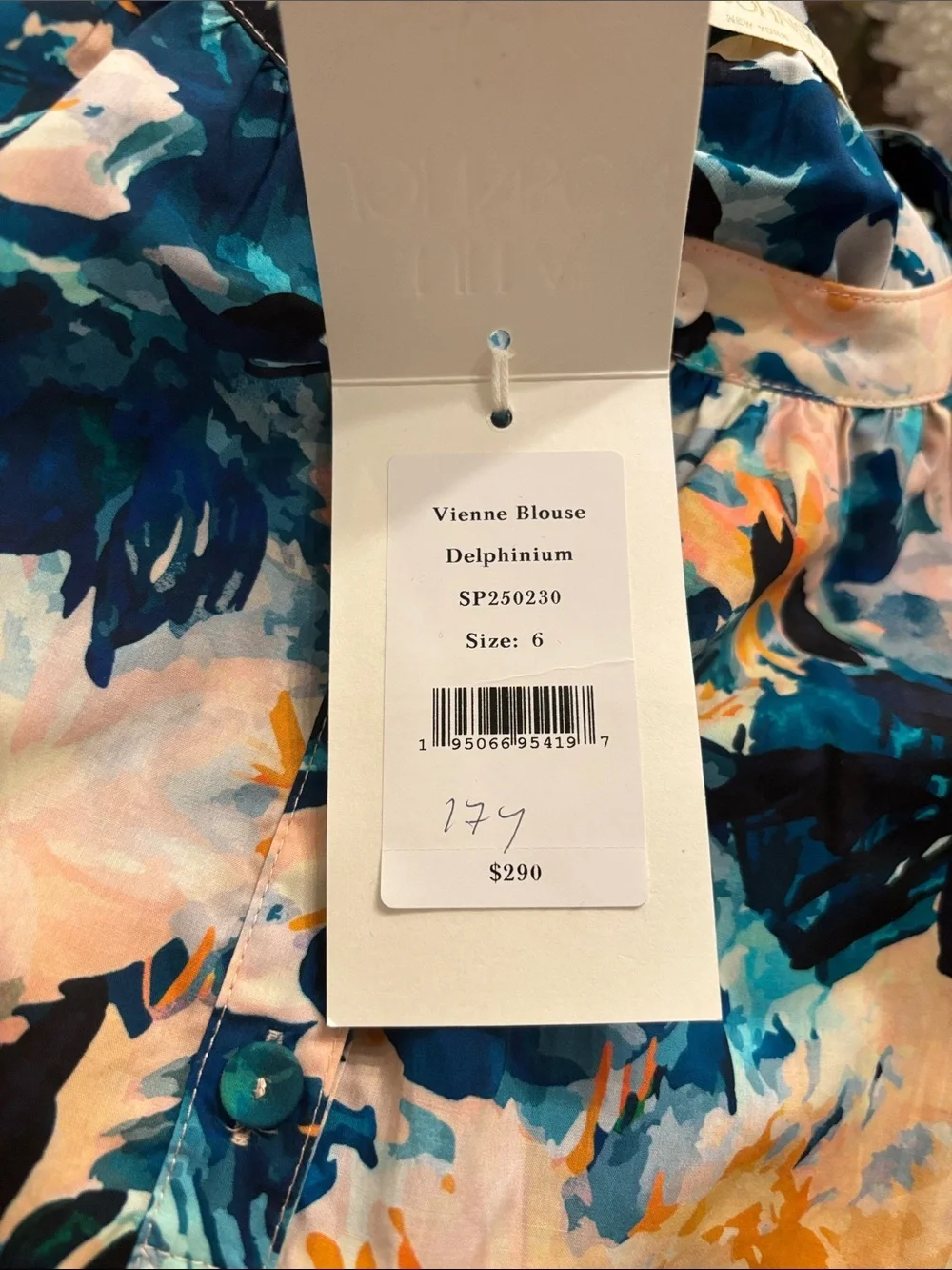 Ulla Johnson Vienne Delphinium Floral Top NWT